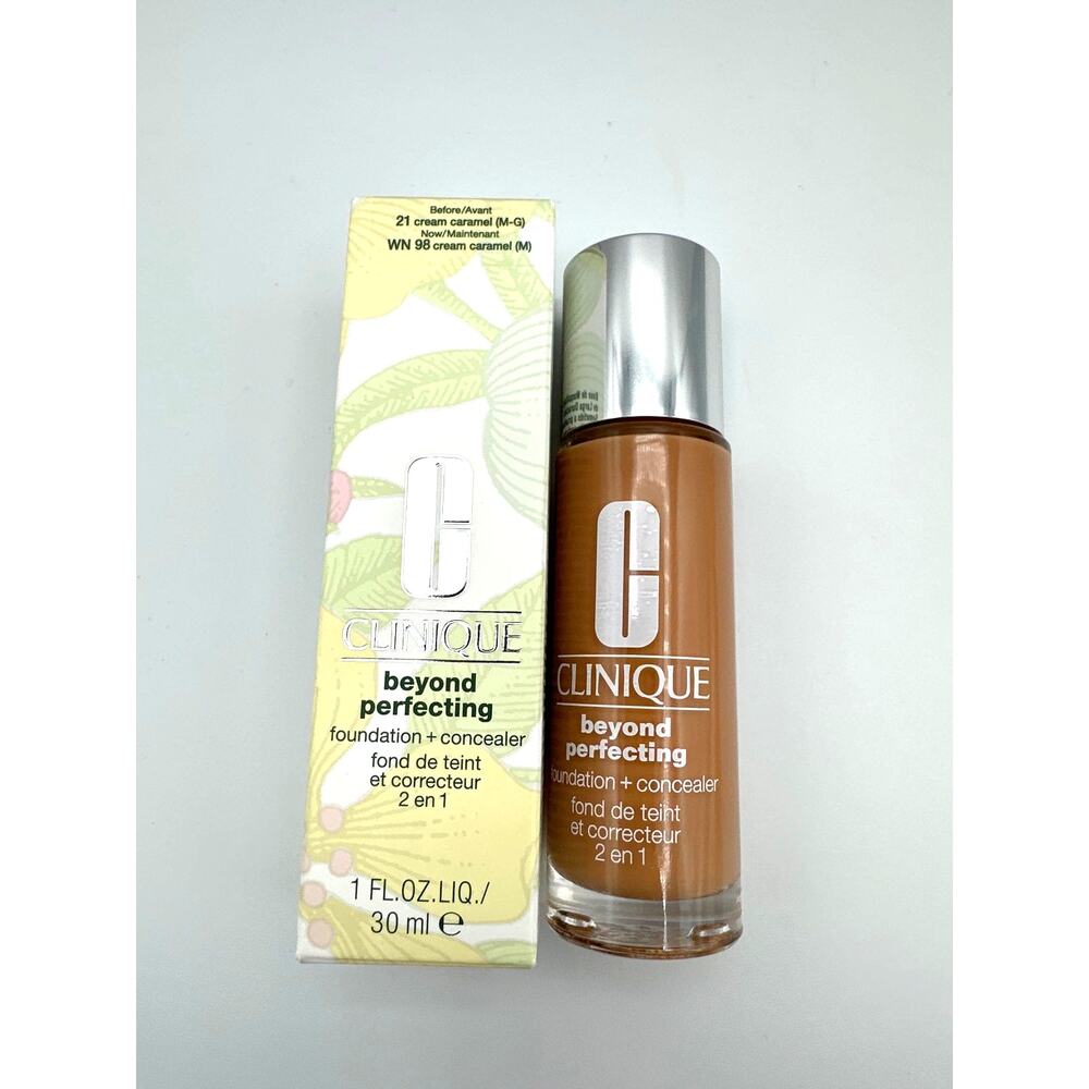Clinique Beyond Perfecting Foundation + Concealer 1 fl oz 96 Cream Caramel NIB